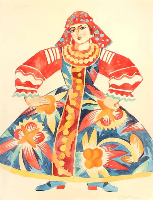 Natalia GONCHAROVA — Sketch for theatre performance of “The Golden Cockerel or At the marriage” by Alexandr Pushkin, 1914, 1914